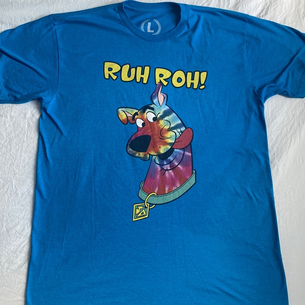 Scooby Doo Ruh Roh blue T-shirt size large teepublic